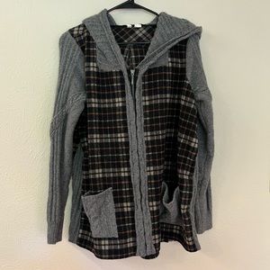 Moth Gray and Black Plaid Sweater